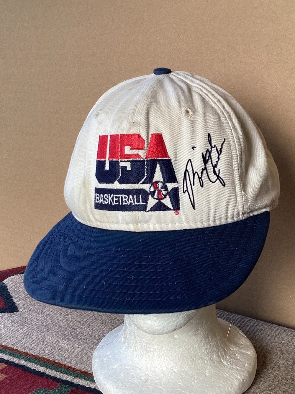Vintage 1990s USA Dream Team Michael Jordan signature SnapBack Hat Made in USA